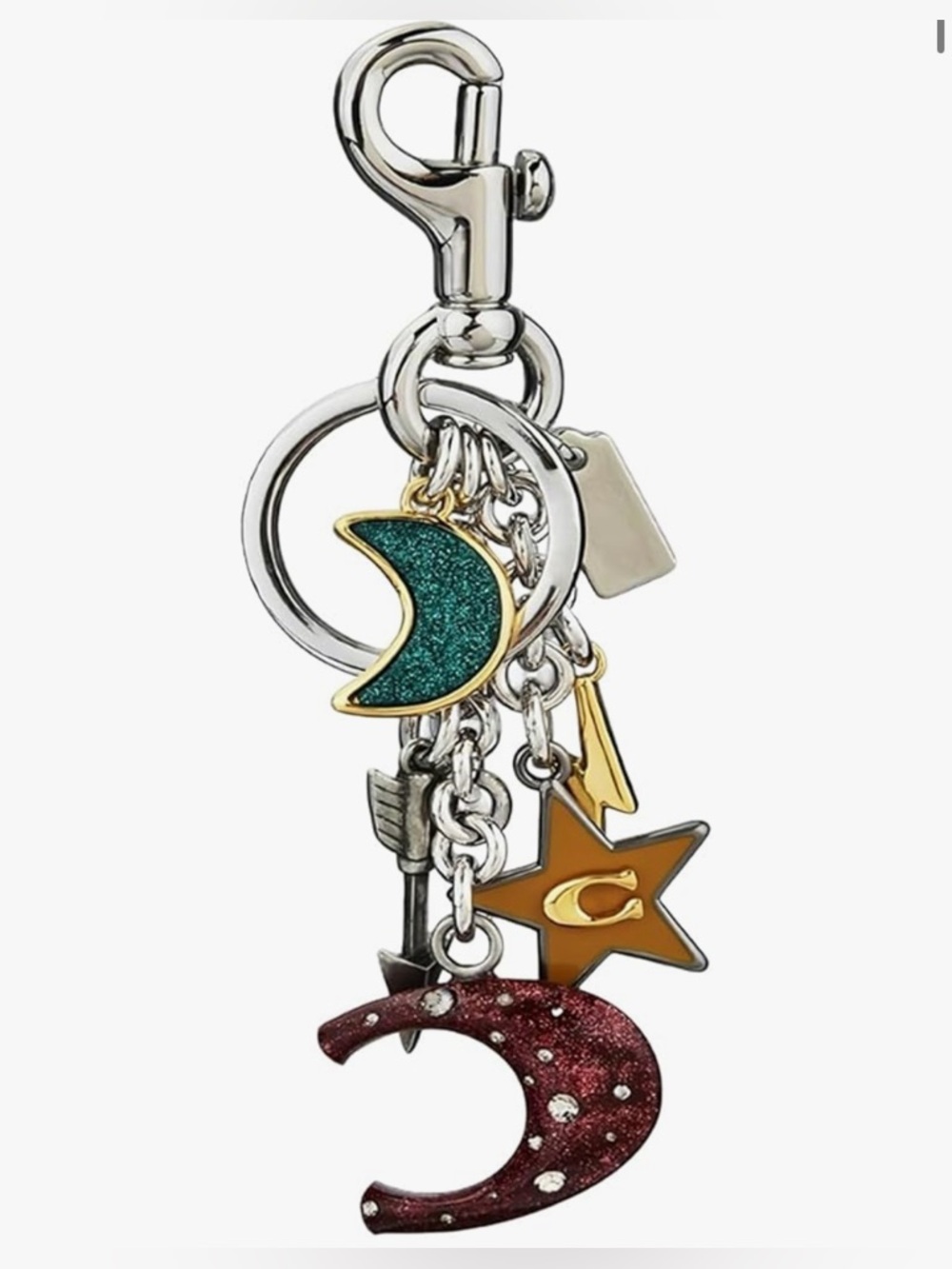 Adorable Coach C Logo Multi Charm Keychain Bag charm